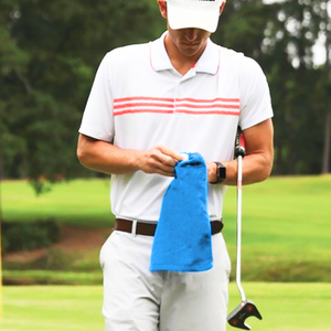 Velour Fingertip Golf Towel: Corner Grommet & Hook - Pack of 5.