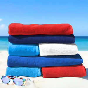 Small Beach, Game & Sports Towel: 100% Cotton Terry Velour Pack of 2.