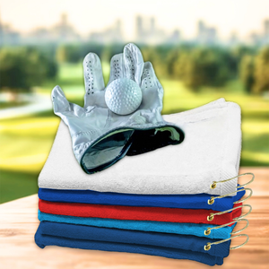Large Terry Velour Golf Towel: Center Grommet & Hook.