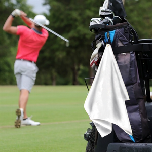Large Terry Velour Golf Towel: Center Grommet & Hook.