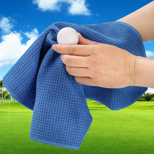 Medium Microfiber Waffle Golf Towel: Black Trimmed Pack of 3.