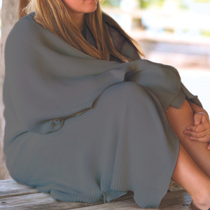 Alieh's Crochet Knit Throw: Soft, Crochet Hemmed.