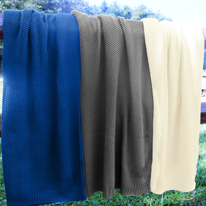 Alieh's Crochet Knit Throw: Soft, Crochet Hemmed.