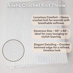 Alieh's Crochet Knit Throw: Soft, Crochet Hemmed.