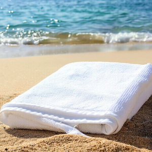 Diamond Collection Beach Towel: White, 100% Cotton (1.42lbs).