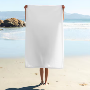 Jewel Collection Beach Towel: 100% Cotton, White (0.67 lb).