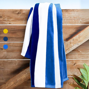 Standard Cabana Beach Towel: 100% Cotton Terry Velour.