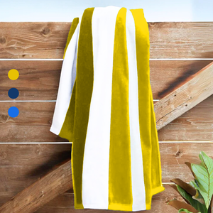 Standard Cabana Beach Towel: 100% Cotton Terry Velour.