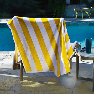 Standard Cabana Beach Towel: 100% Cotton Terry Velour.
