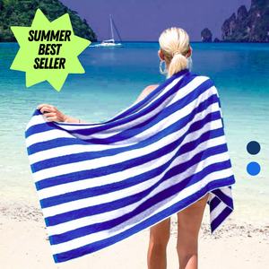 Standard Cabana Beach Towel: 100% Cotton Terry Velour.