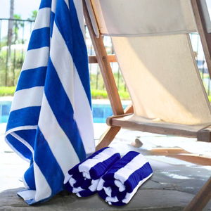 Standard Cabana Beach Towel: 100% Cotton Terry Velour.