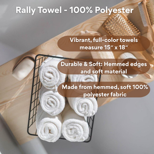 Sports Rally Towel: 100% Polyester Pack of 15.