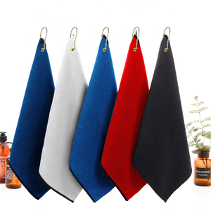 Small Microfiber Waffle Golf Towel: Corner Grommet & Hook Pack of 3.
