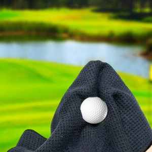 Small Microfiber Waffle Golf Towel: Black Trimmed Pack of 3.