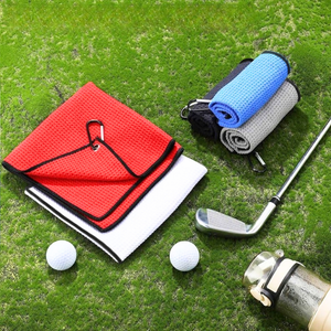 Medium Microfiber Waffle Golf Towel: Corner Grommet & Hook Pack of 2.