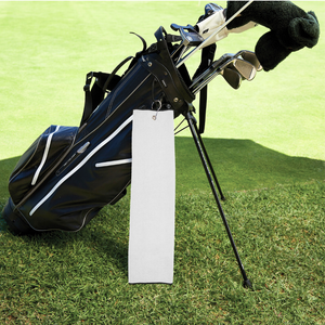 Tri-Fold Microfiber Waffle Golf Towel: Grommet & Hook Pack of 2.