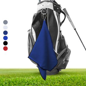 Large Microfiber Waffle Golf Towel: Center Grommet & Hook.