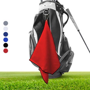 Large Microfiber Waffle Golf Towel: Center Grommet & Hook.