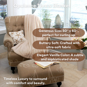Opulence Throw: Buttery Soft, Vanilla Color.
