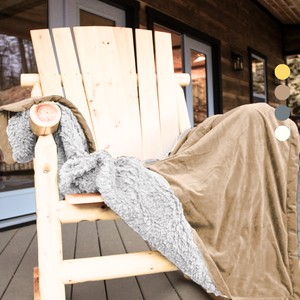 Rural Llama Throw: Soft Faux Fur & Faux Llama Wool.