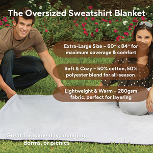Oversized Holiday Sweatshirt Cotton Blanket – Cozy Gifting.
