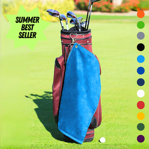 Medium Diamond Velour Golf Towel: Corner Grommet & Hook Pack of 4.