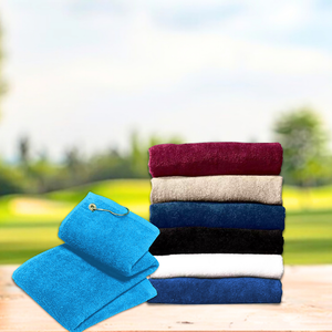 Medium Diamond Velour Golf Towel: Corner Grommet & Hook Pack of 4.