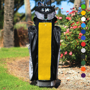 Tri-Fold Diamond Velour Golf Towel: Grommet & Hook Pack of 3.
