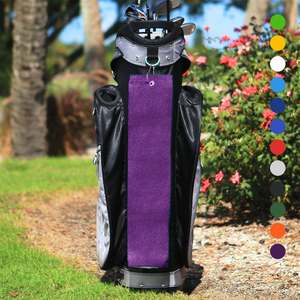 Tri-Fold Diamond Velour Golf Towel: Grommet & Hook Pack of 3.