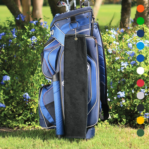 Tri-Fold Platinum Velour Golf Towel: Grommet & Hook - Pack of 3.