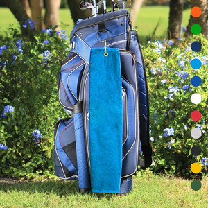 Tri-Fold Platinum Velour Golf Towel: Grommet & Hook - Pack of 3.