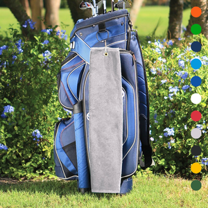 Tri-Fold Platinum Velour Golf Towel: Grommet & Hook - Pack of 3.