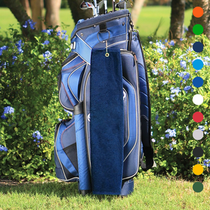 Tri-Fold Platinum Velour Golf Towel: Grommet & Hook - Pack of 3.