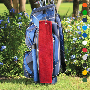 Tri-Fold Platinum Velour Golf Towel: Grommet & Hook - Pack of 3.