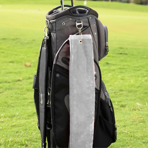 Tri-Fold Platinum Velour Golf Towel: Grommet & Hook - Pack of 3.